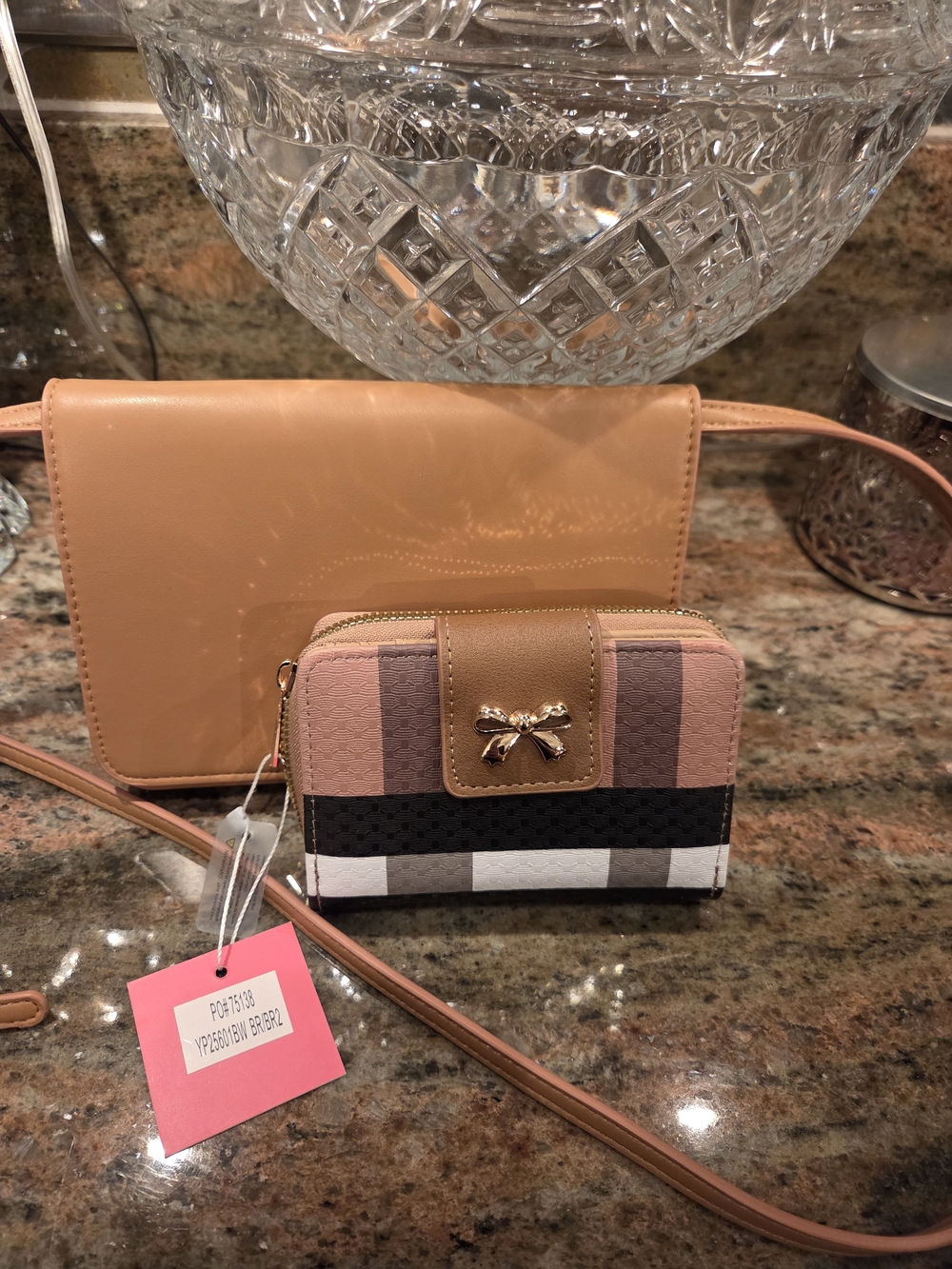 Tan Crossbody Bag with Matching Wallet